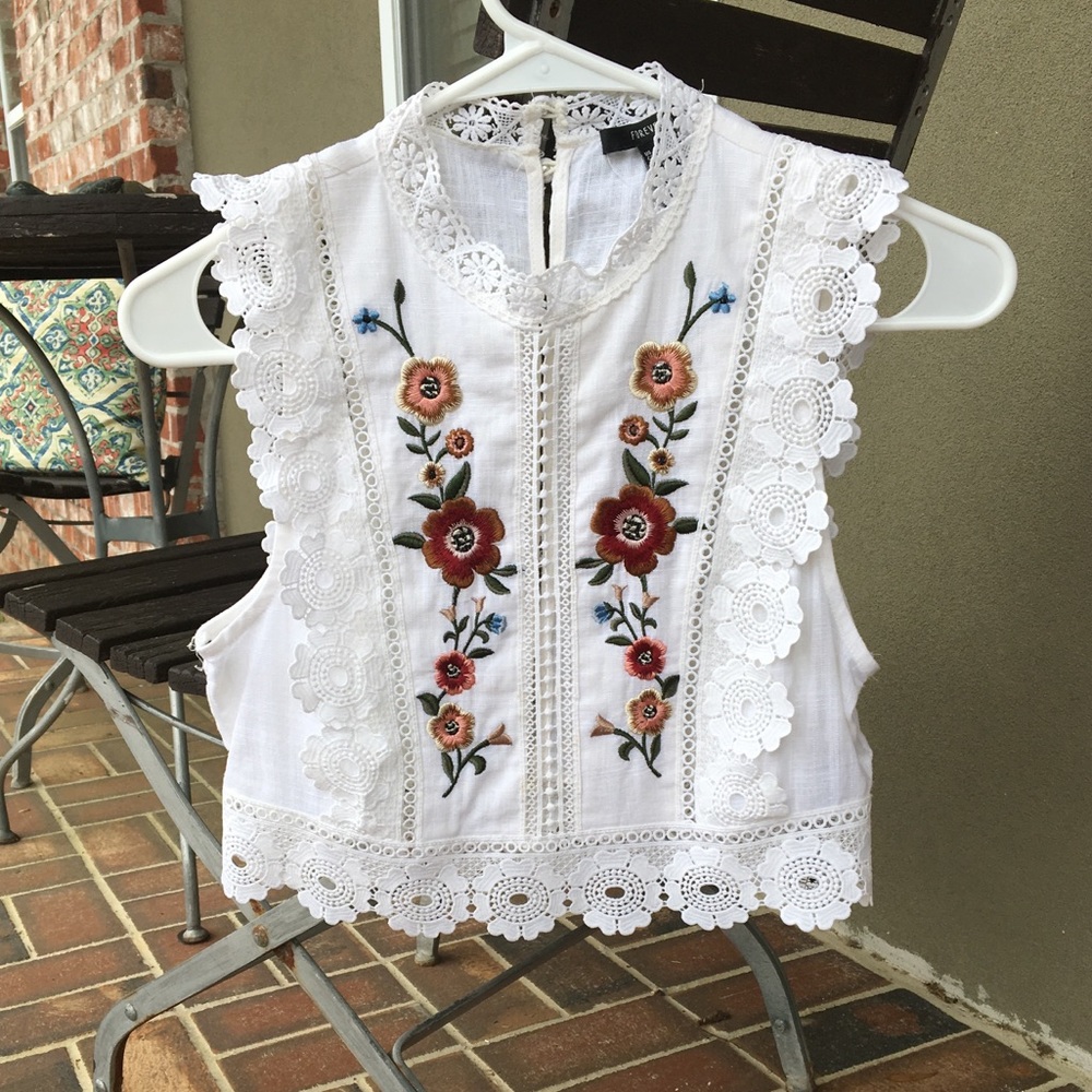 Embroidered crop top